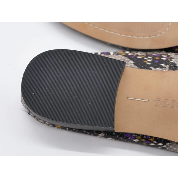 Vince Camuto Loafers Womens 8.5 Jendeya Gray Snake Print Leather Apron Toe Shoes - Picture 10 of 11